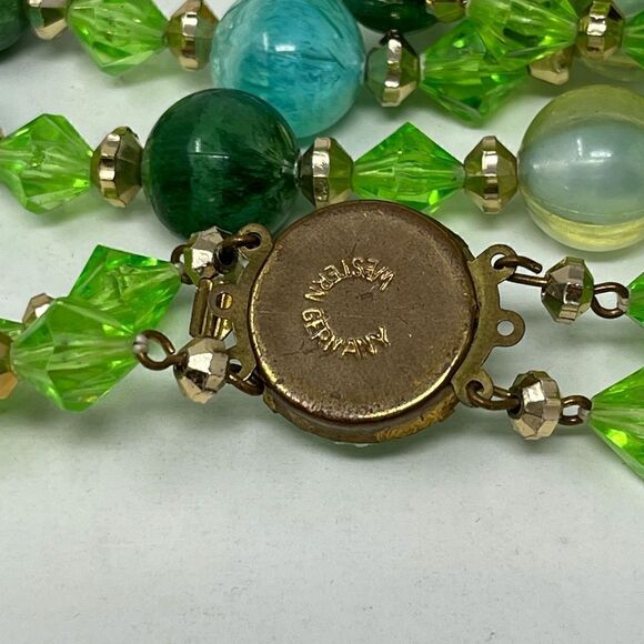 Vintage West Germany 1950/60’s double strand necklace and earring set. - Picture 7 of 8